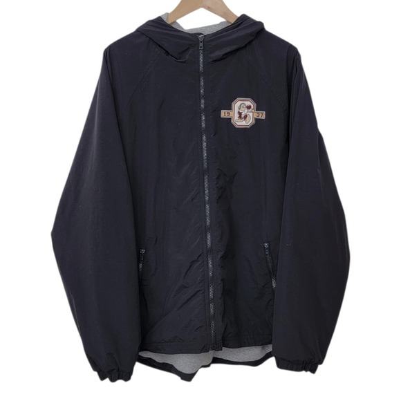 Vtg Disneyland Resort Grumpy Jacket Mens Large 1937 Black Fleece Lined Hooded - Picture 2 of 12